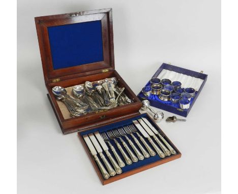 A set of twelve Victorian silver handled knives and forks, Samuel Harwood, Sheffield, comprising; six forks and six knives, w