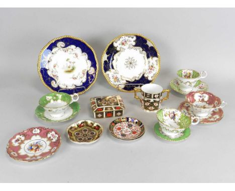 A group of Royal Crown Derby Imari and Coalport porcelainlate 19th/20th centurycomprising imari rectangular trinket box and c