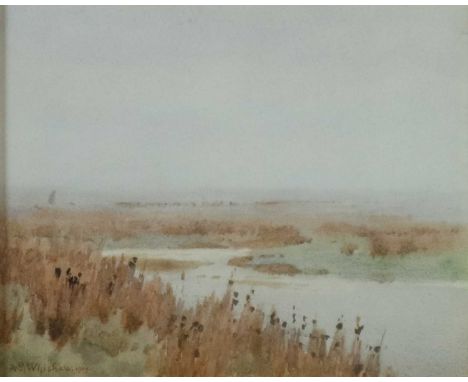 Alexander Wishaw (British 1870-1946) A sea mist, watercolour, signed and dated 1909 bottom left, measurements 22 x 28 cm, fra