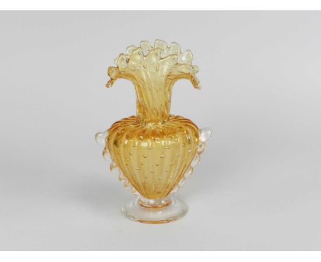 A group of coloured glasswarelate 19th/20th centuryincluding a Barovier &amp; Toso Murano glass vase, circa 1950s, the amber 