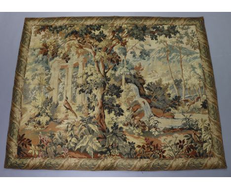 A 20th century tapestry in the Flemish style, 79 inches wide x 64 inches high.