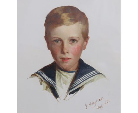 JAMES HAYLLAR R.B.A. (1829-1920). Portrait of a young boy in sailor’s outfit, bust-length, signed &amp; dated “J. Hayllar, Au