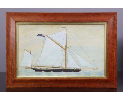 ENGLISH SCHOOL, 20th century. A naïve watercolour painting of the sailing ship “Nelly”; unsigned, 8½” x 14¼”; in glazed bird’