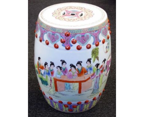 Vintage Chinese porcelain 1970's stool height 37.5cm approx