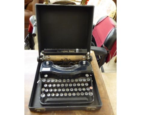 An early 20thC Remington Rand manual typewriter  cased     S 