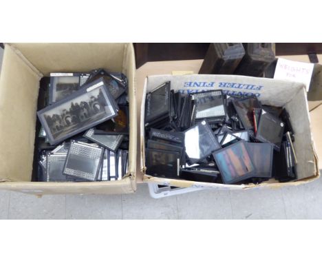 Approx. three hundred and eighty uncollated magic lantern slides: to include The Great War, War Savings and childrens storybo