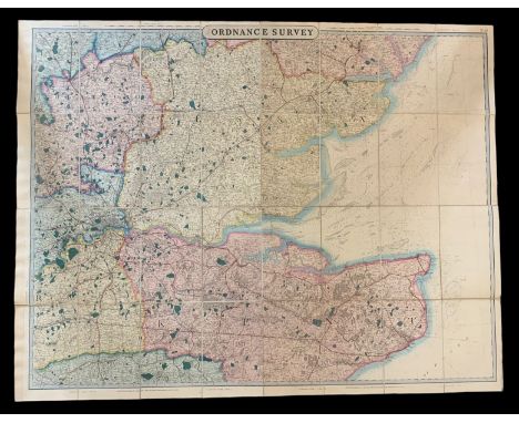 19th Century Ordnance Survey Map, London published by George Frederick Cruchley, Map Seller &amp; Globe Maker, 81 Fleet Stree