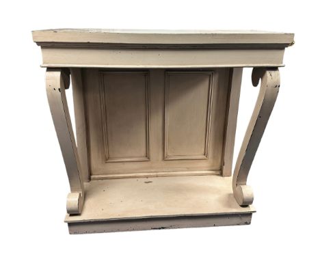 Large painted console table with scroll cabriole forelegs. 101 x 51 x 101cm.&nbsp;Original cost was £600.