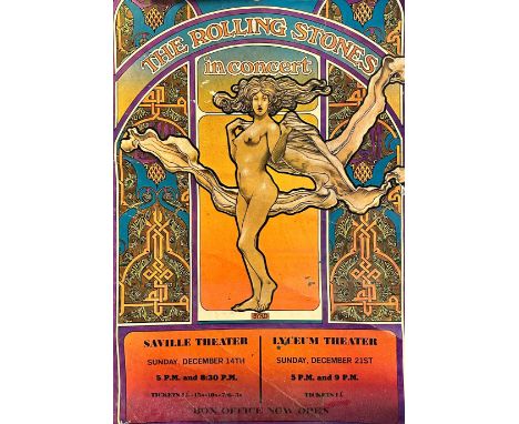 Original vintage music poster advertising The Rolling Stones in Concert - Playing at the Saville theatre on Sunday December 1