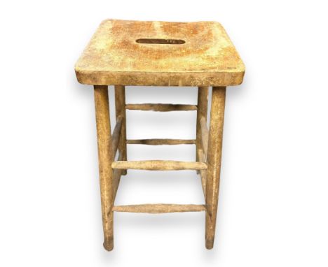 Vintage wooden stool, originally from a school science classroom, generally good but would benefit from light cleaning, ideal