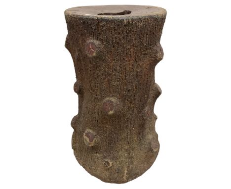 Large terracotta garden pedestal or planter in the form of a tree trunk Dimensions: Height:&nbsp;62cm&nbsp; Depth/Diameter:&n