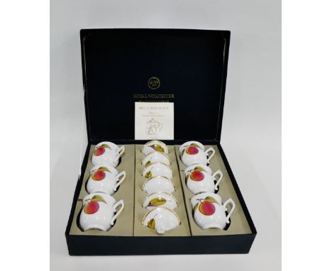 Royal Worcester boxed set of 'Evesham' patterned chocolate cups, (6) 