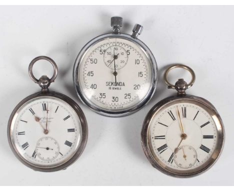 A J.W. Benson London silver cased keywind open-faced gentleman’s pocket watch, the gilt jewelled movement detailed ‘The Ludga