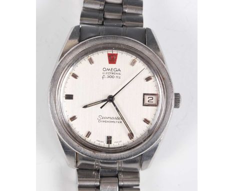 An Omega Electronic F300 Hz Seamaster Chronometer stainless steel gentleman's bracelet wristwatch, circa 1970, the signed and