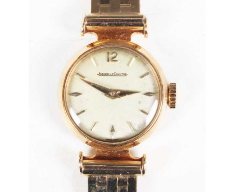 A Jaeger-LeCoultre 9ct gold lady's bracelet wristwatch, the signed and jewelled movement numbered '1467851', the signed dial 