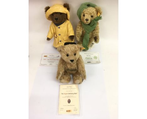 Three Steiff collector's bears comprising Centenary Bear, 'Patrick' and 'Sam-RNLI bear', all with certificates