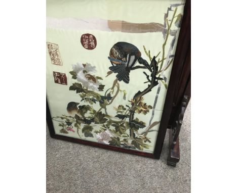 A copper coal box a Chinese fire screen and a bed pan - NO RESERVE