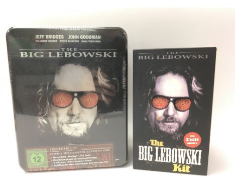 A collection of The Big Lebowski items including a sealed The Big Lebowski Fan Kit from Germany, containing the DVD, a t shir