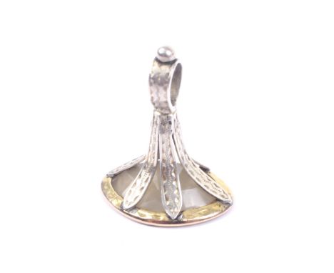 A late 18th/early 19th century gold and silver mounted fob seal with an intaglio armorial. The pointed-oval fob with an open 