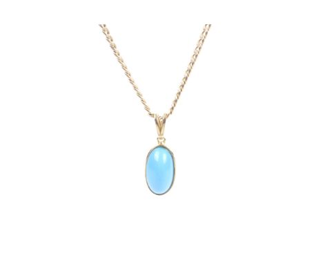 A vintage 9ct gold curb link necklace and pendant. The necklace on a lobster-claw clasp, Sheffield convention hallmarks, 60cm