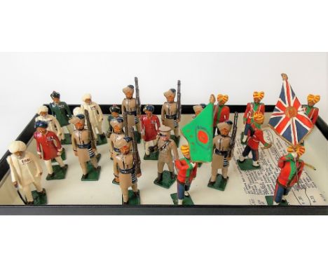 Nostalgia set of eight Indian Army veterans; together with other Indian soldiers