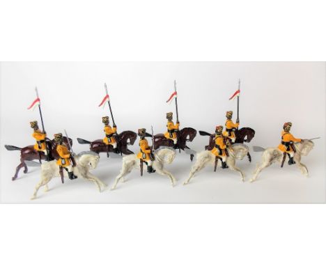W. Britain set of eight Indian Army Skinners, mounted on horse