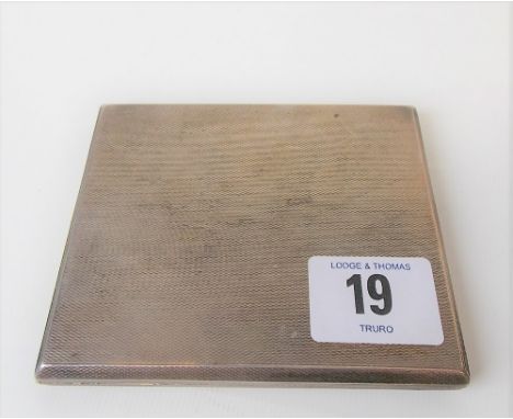 Silver engine turned cigarette case, maker S&amp;BM, Birmingham 1938, weight 5.75oz approx.