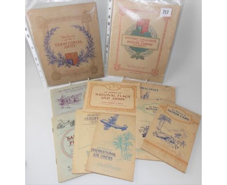 Two John Player &amp; Sons cigarette card albums 'Uniforms of the Territorial Army' and 'Military Uniforms of the British Emp
