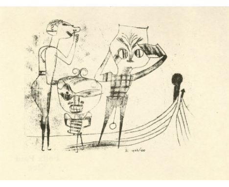 Artist: Paul Klee (Swiss/German, 1879 - 1940). Title: "Vulgaere Komoedie ["Vulgar Comedy"]". Medium: Original lithograph. Dat