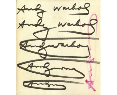 Artist: Andy Warhol (American, 1928 - 1987). Title: "Five Signatures [1 autograph sig, 5 plate sigs]". Medium: Offset lithogr