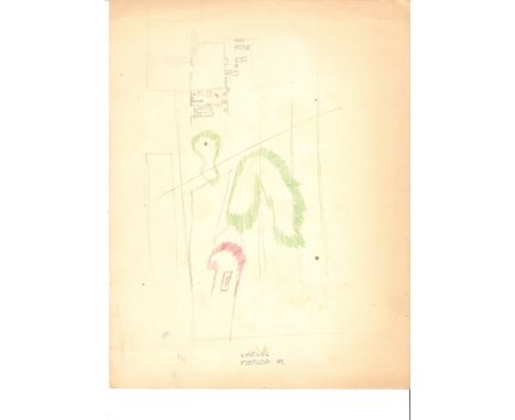 Artist: Carlos Merida (Guatemalan/Mexican, 1891 - 1984). Title: "Boceto #12". Medium: Pencil drawing on paper. Date: Composed