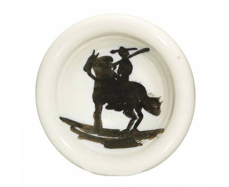 Artist: Pablo Picasso (Spanish, 1881 - 1973). Title: "Ceramic: Picador". Medium: Glazed ceramic ashtray. Date: Composed 1952.