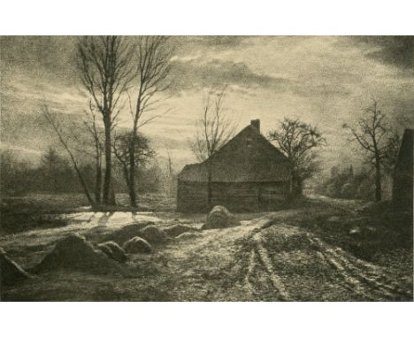 Artist: Leonard Misonne (Belgian, 1870 - 1943). Title: "Au coucher du soleil, Belgique". Medium: Original vintage photogravur