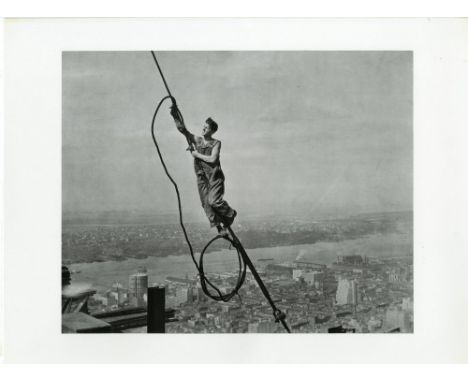 Artist: Lewis Hine (American, 1874-1940). Title: "Icarus, Empire State Building, New York". Medium: Original photogravure. Da