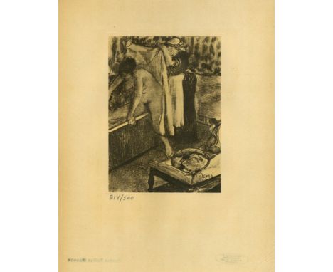 Artist: Edgar Degas (French, 1834 - 1917). Title: "Femme sortant du bain". Medium: Original duogravure, after the monotype. D