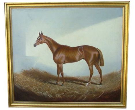 Artist: Alfonso Gray/Grey (British, active 1848-1909). Title: "The Racehorse 'Recorder'". Medium: Oil on canvas. Date: Compos