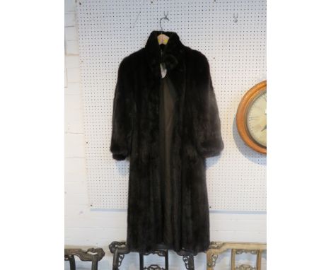 Ladies vintage full-length brown fur coat