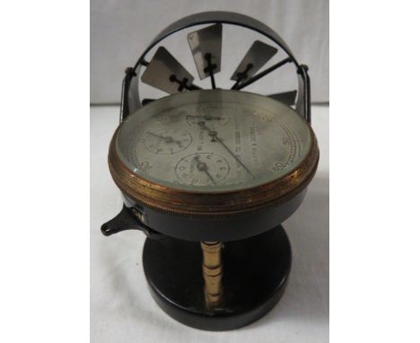 Griffin &amp; George Ltd air meter to 100 000 feet, No L 1374, brass and black enamelled metal, with leaflet and correction c