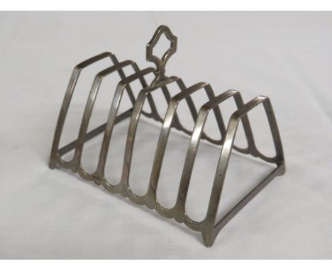 Silver six division toast rack, marks for Birmingham, 1936, maker's stamp Adie Brothers Ltd, 2.5ozt