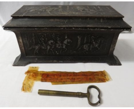 A Willenbacher &amp; Rzebitschek cylinder music box playing two airs, single comb with all teeth present, signed WILLENBACHER