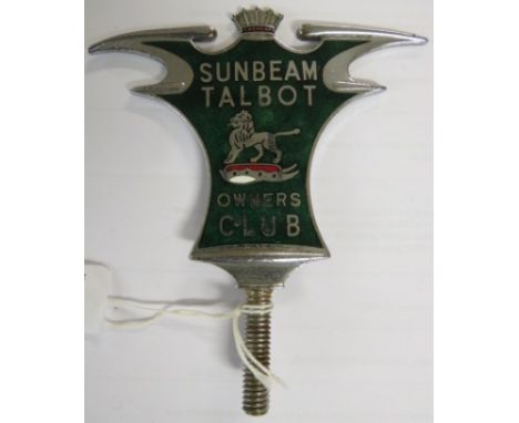 Sunbeam Talbot Owners Club badge, chromium, green, red and white enamel, numbered A1333