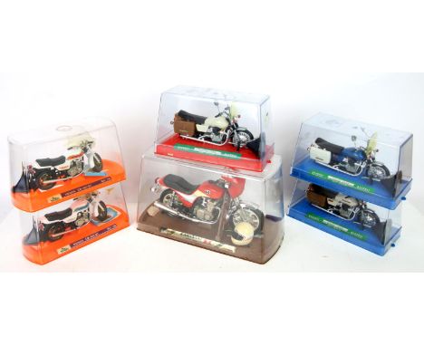 Vintage toys - Three Nacoral Guzzi 1000, two Guiloy CB-900 GT and a larger Guiloy Kawasaki K GPZ 1100, all boxed (6). 