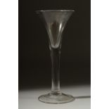 A LARGE PLAIN GEORGIAN GLASS with tapering bowl. 7.25ins high.