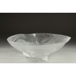A GOOD LALIQUE FROSTED GLASS DAYDREAM BOWL. 10ins diameter, in original box.
