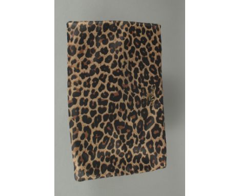 A PRADA LEOPARD PRINT CLUTCH BAG. 9.5ins long, 6ins high in a dust bag.