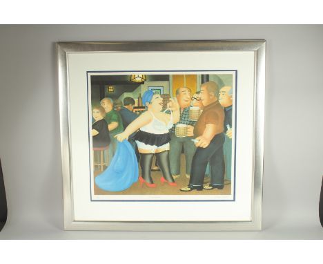 A LARGE BERYL COOK SIGNED, LIMITED EDITION COLOUR PRINT.