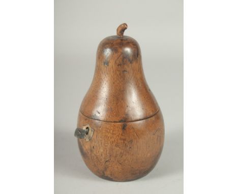 A PEAR TEA CADDY. 7ins high.