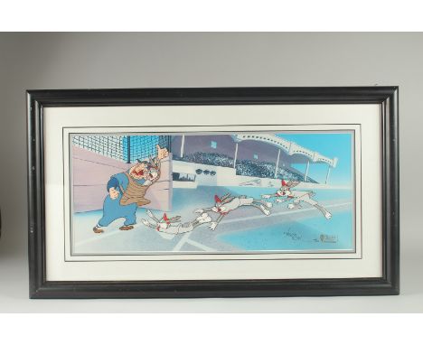 WARNER BROS. CELL "BUGS BUNNY" WABIBIT TROUBLE, BOB CLEMENT Limited Edition print. No. 138/500. Framed and glazed.  Image 10i