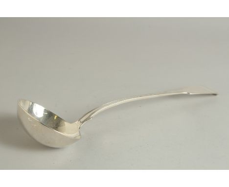 A GEORGE IV SILVER FIDDLE PATTERN SOUP LADLE London 1823.  Maker: W. Chawner.