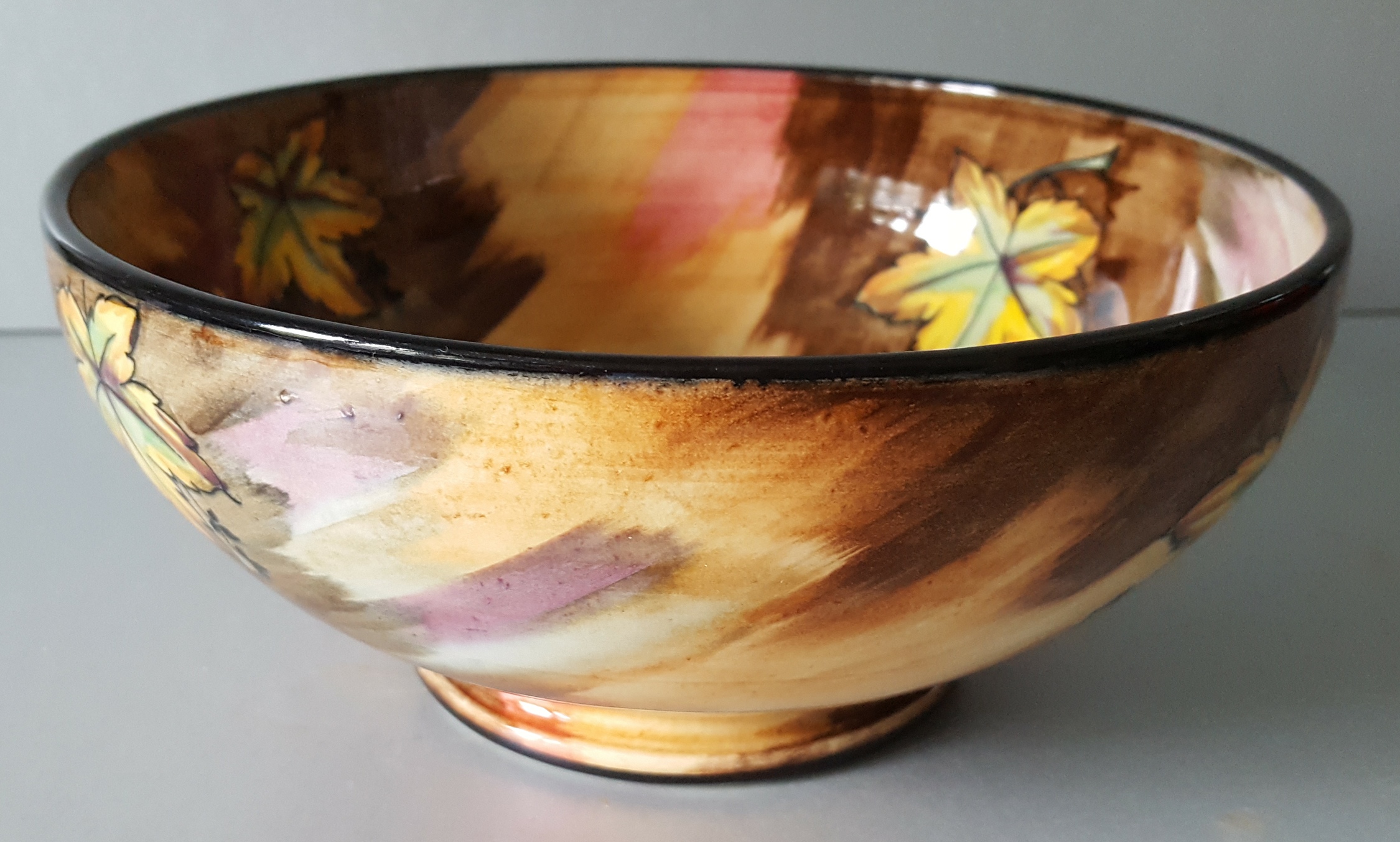 Vintage Retro H & K Tunstall Pottery Bowl Autumn Tints Hand Painted
